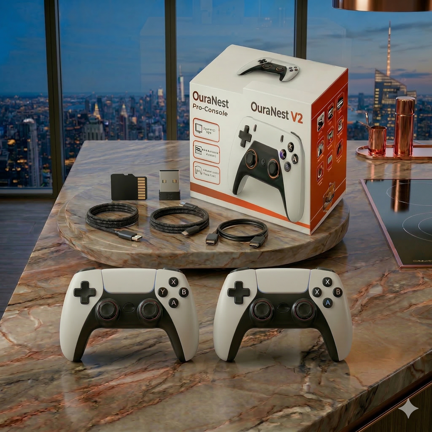 OURANEST™  - RETRO DOCK V2                   [ 60,000+ NOSTALGIC GAMES + 2 FREE CONTROLLERS ]