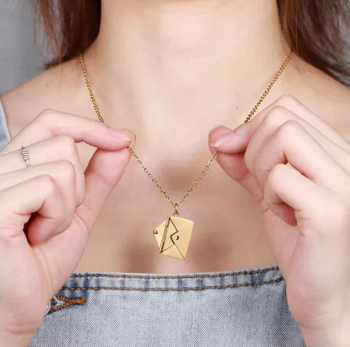 OURANEST™  - ENVELOPE LOVE LETTER PENDANT NECKLACE